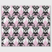 Papier Cadeau Pékin Thème rose Terrier (Plat)