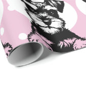 Papier Cadeau Pékin Thème rose Terrier (Coin rond)