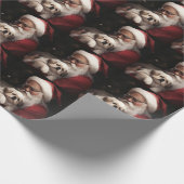 Papier Cadeau Pekingese avec le Père Noël Festif Noël (Coin)