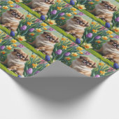 Papier Cadeau Pekingese Chien Fleurs de printemps Peinture (Coin)