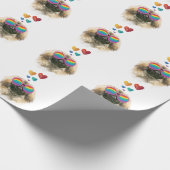 Papier Cadeau Pekingese Dog with Hearts Saint-Valentin (Coin)