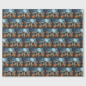 Papier Cadeau Pékinois Halloween effrayant (Plat)