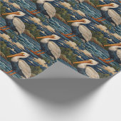 Papier Cadeau Pélican de mer blanc vintage (Coin)