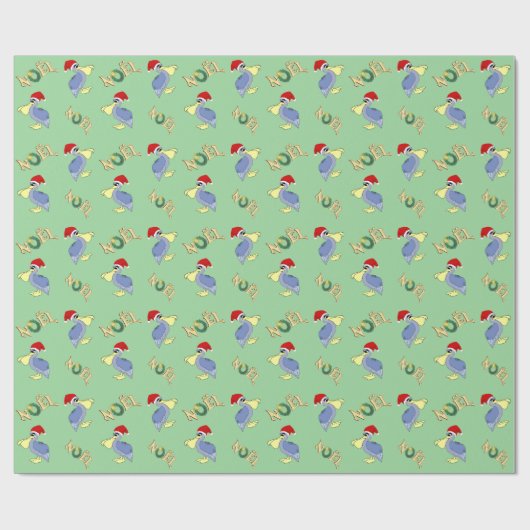 Papier Cadeau Pélican mignon Père Noël Noel (Plat)