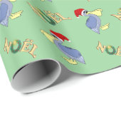 Papier Cadeau Pélican mignon Père Noël Noel (Coin rond)