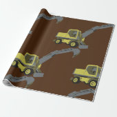 Papier Cadeau Pelle jaune engin de construction (Déroulé)