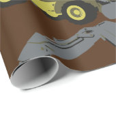 Papier Cadeau Pelle jaune engin de construction (Coin rond)