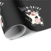 Papier Cadeau Pelleterie Funny Cow Pun Dark BG (Coin rond)