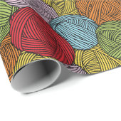 Papier Cadeau Pelotes de laine (Coin rond)
