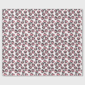 Papier Cadeau Pelure de léopard : Texture rose noire (Plat)