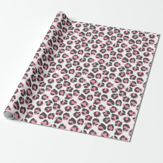 Papier Cadeau Pelure de léopard : Texture rose noire