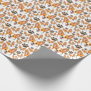 Papier Cadeau Pembroke Welsh Corgi Chien Coquelicot