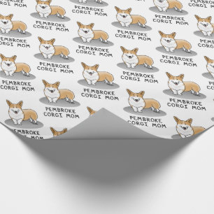 Papier Cadeau Pembroke Welsh Corgi Maman (rouge 1) Chien Maman M