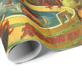 Papier Cadeau Pendillement de Halloween Apple (Coin rond)