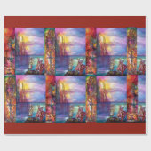 Papier Cadeau PENDRAGON Chevaliers médiévaux, Coucher de soleil (Plat)