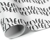 Papier Cadeau Penguin Chevron (Coin rond)