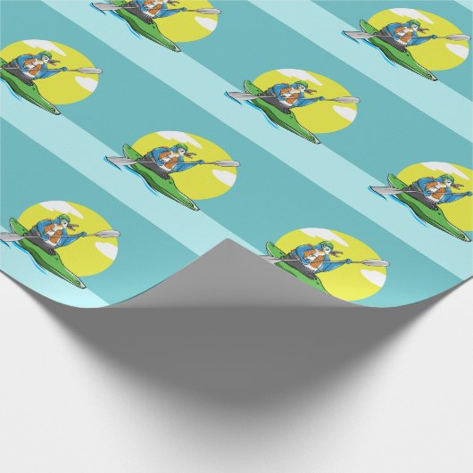 Papier Cadeau Penguin Kayaking (Coin)