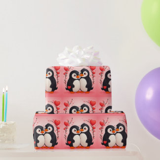 Papier Cadeau Penguin Love Wrapping Paper
