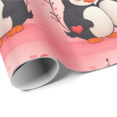 Papier Cadeau Penguin Love Wrapping Paper (Coin rond)