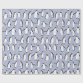 Papier Cadeau Penguins d'hiver sans faille motif + vos idées (Plat)