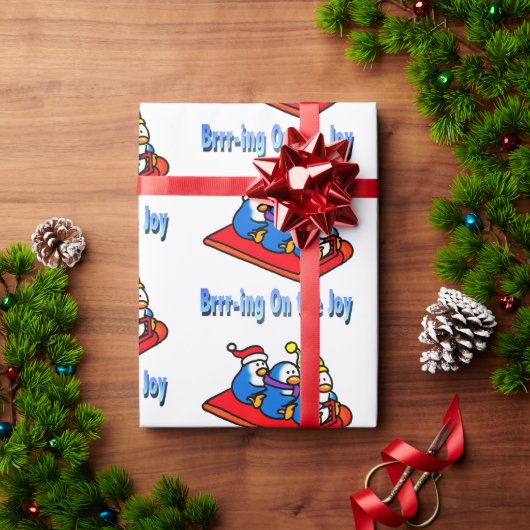 Papier Cadeau Penguins Dormir Hiver Vacances Scène (Cadeau de vacances)