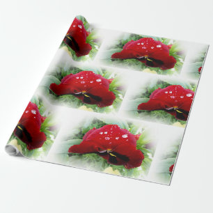 Papier Cadeau Pensée rouge lumineuse