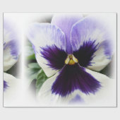 Papier Cadeau pensée violette foncée sur blanc (Plat)