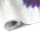Papier Cadeau pensée violette foncée sur blanc (Coin rond)