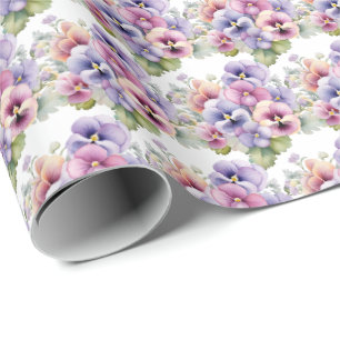 Papier Cadeau Pensées de printemps Pensée