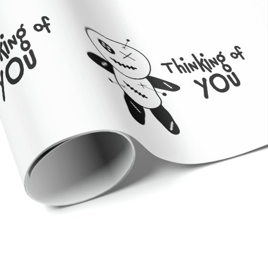 Papier Cadeau Penser à vous Poupée Voodoo envelopper papier (Coin rond)