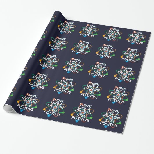 PAPIER CADEAU PENSEZ COMME UN PROTON ET RESTEZ POSITIF (Déroulé)