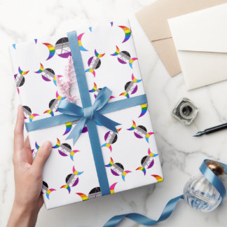 Papier Cadeau Pentacle de la déesse gay pride Triple Moon