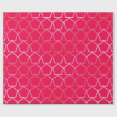 Papier Cadeau Pentagones imprimés sur rouge (Plat)