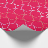 Papier Cadeau Pentagones imprimés sur rouge (Coin)