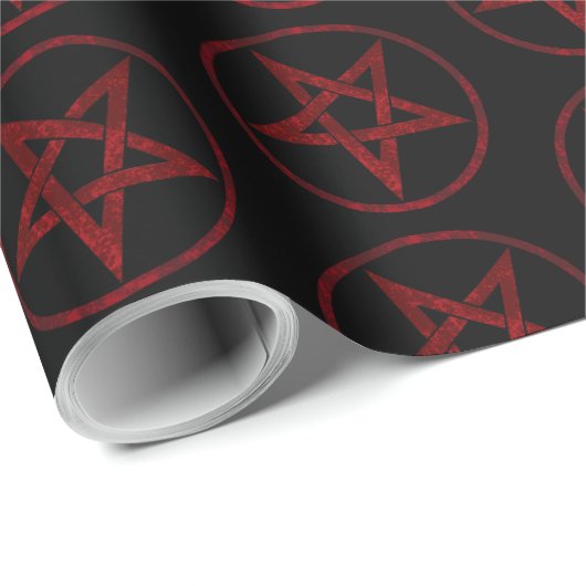 Papier Cadeau Pentagram Red Devil (Coin rond)