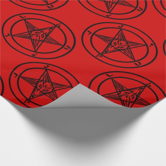 Papier Cadeau pentagramme baphomet rouge halloween (Coin)