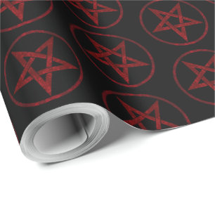 Papier Cadeau Pentagramme du Diable Rouge