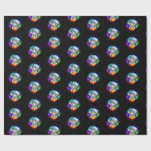 Papier Cadeau pentagramme du Wiccan (Plat)