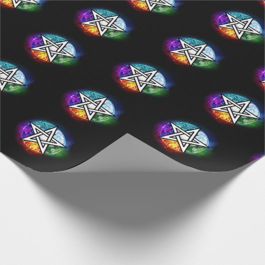 Papier Cadeau pentagramme du Wiccan (Coin)