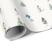 Papier Cadeau PENTES D'HIVER Vacances (Coin rond)