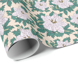 Papier Cadeau Peonies blanches