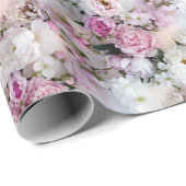 Papier Cadeau Peonies & Cherry Blossoms in Soft Gradient Luxury (Coin rond)