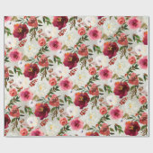 Papier Cadeau Peonies de Bourgogne rose Roses & Berries Garden (Plat)