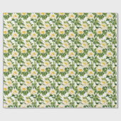 Papier Cadeau Peonies de Claire de Lune blanches et jaunes (Plat)