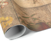 Papier Cadeau Peonies roses et art antique Rose (Coin rond)