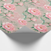 Papier Cadeau Peonies roses nuptiales sur un Arrière - plan roux (Coin)