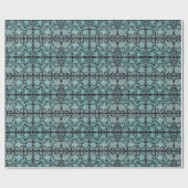 Papier Cadeau Peony flower turquoise and black (Plat)