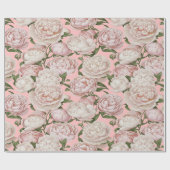 Papier Cadeau Peony Grace Elegant Floral Art  (Plat)