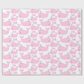 Papier Cadeau Pépinière de baleines roses Imprimer (Plat)