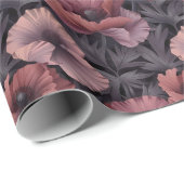 Papier Cadeau Pépites bleues et feuillage pourpre (Coin rond)